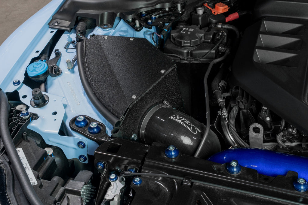 HPS Performance Air Intake Kit with Heat Shield, 2021-2025 BMW M4 G82 G83 3.0L Turbo, Blue, 827-772BL