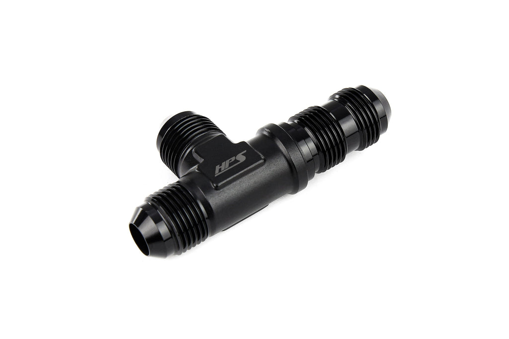 HPS Performance AN Male to Male Bulkhead Adapter, Aluminum, Black