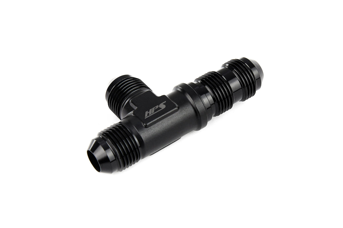HPS Performance AN Male to Male Bulkhead Adapter, Aluminum, Black