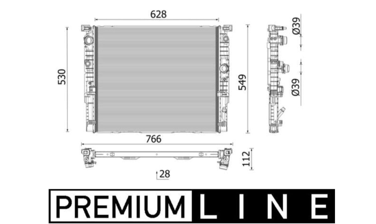 BMW G30 5-Series 530i & 540i Engine Cooling Radiator OEM 17118743663 or 17118476010