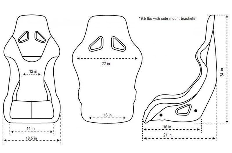 NRG Innovations FRP Sakura Japanese Blossom Edition Bucket Seat (Large) - Universal