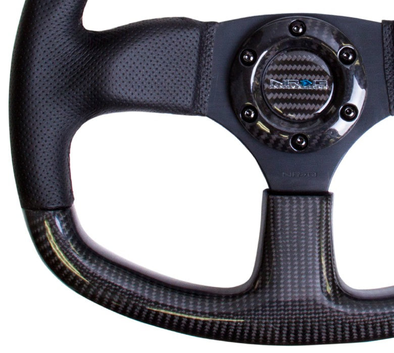NRG Flat Bottom Carbon Fiber Steering Wheel 320mm Carbon Fiber Center Plate - Universal