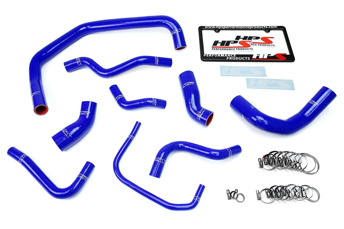 HPS Blue Reinforced Silicone Radiator Hose Kit Coolant Ford 03-04 Mustang SVT Cobra 4.6L V8 Supercharged