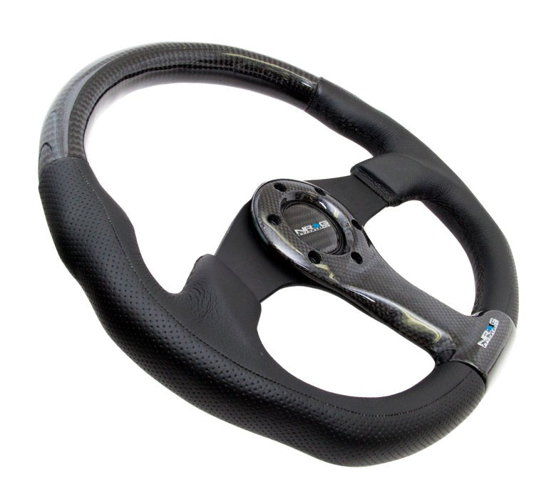 NRG 350mm Carbon Fiber Steering Wheel With Black Stitching - Universal