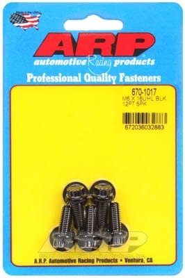 ARP M6 x 1.00 x 16 12pt Black Oxide Bolts (Set of 5)
