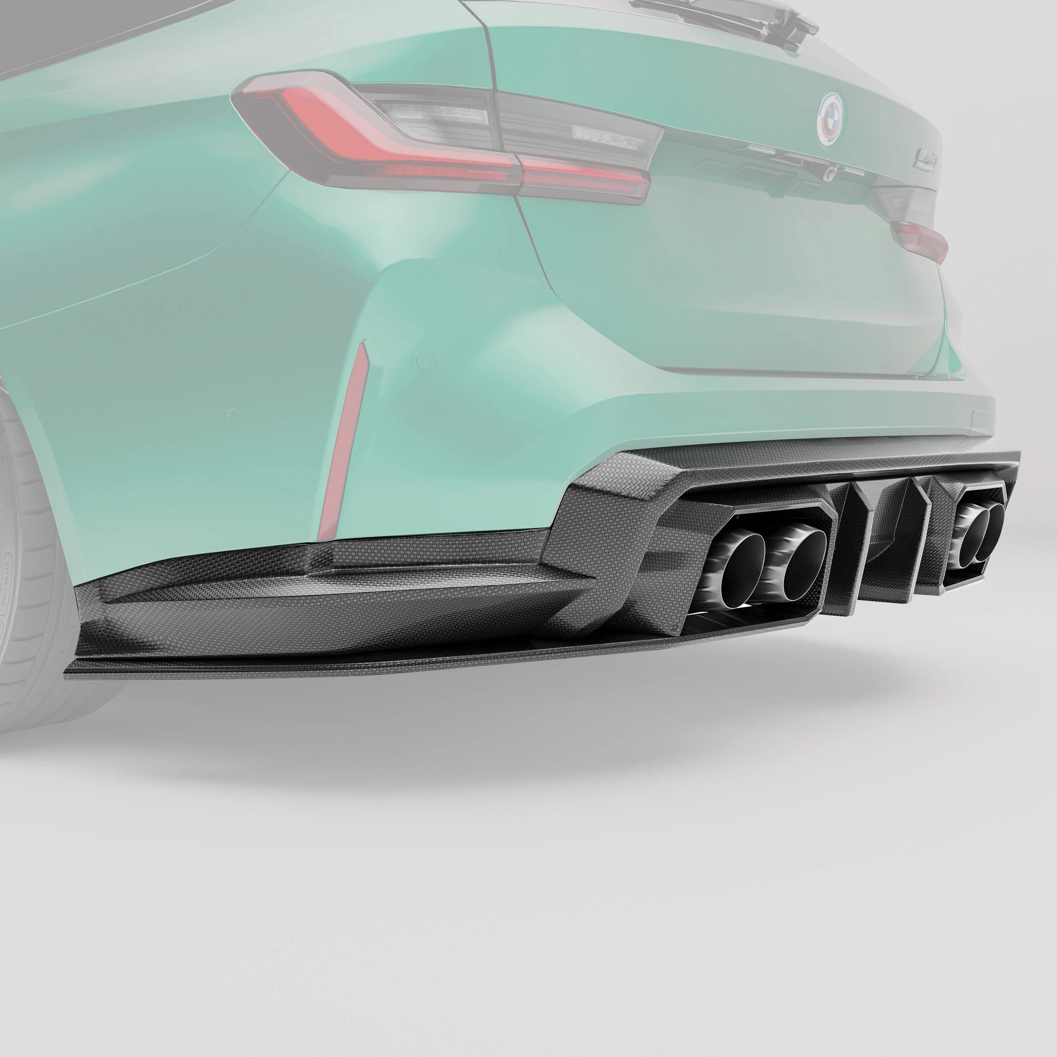 Revozport 6 Pieces Carbon Fiber Rear Diffuser for BMW G80 G81 M3 2021-2024