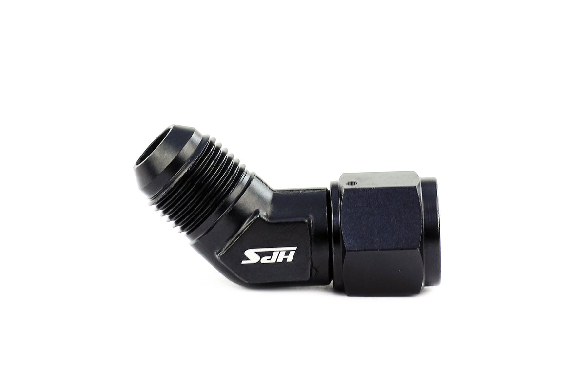 HPS Performance AN Male to Female Swivel Adapter, Aluminum, Black