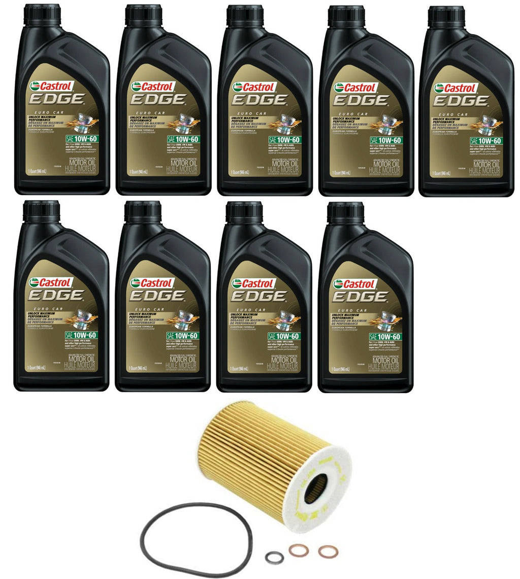 BMW E9X M3 Engine Engine Oil Filter Service Kit By Castrol 10W60 (2008-2013) 83215A2AFD7