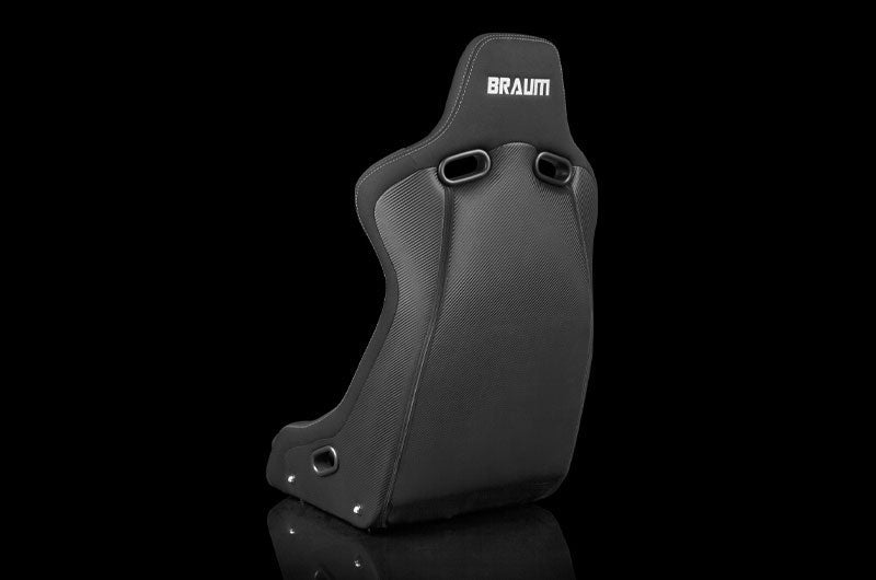 Braum Venom-R Series Fixed Back Bucket Seat - Black Cloth / Carbon Fiber Each - Universal