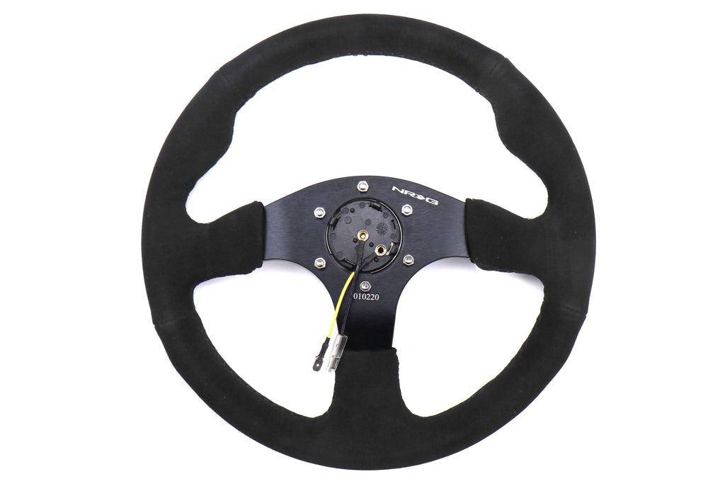 NRG Race Style Suede Steering Wheel 320mm w/ Black Stitching - Universal