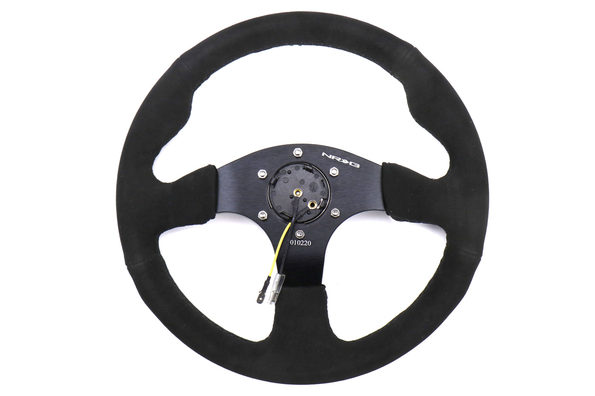 NRG Race Style Suede Steering Wheel 320mm w/ Black Stitching - Universal