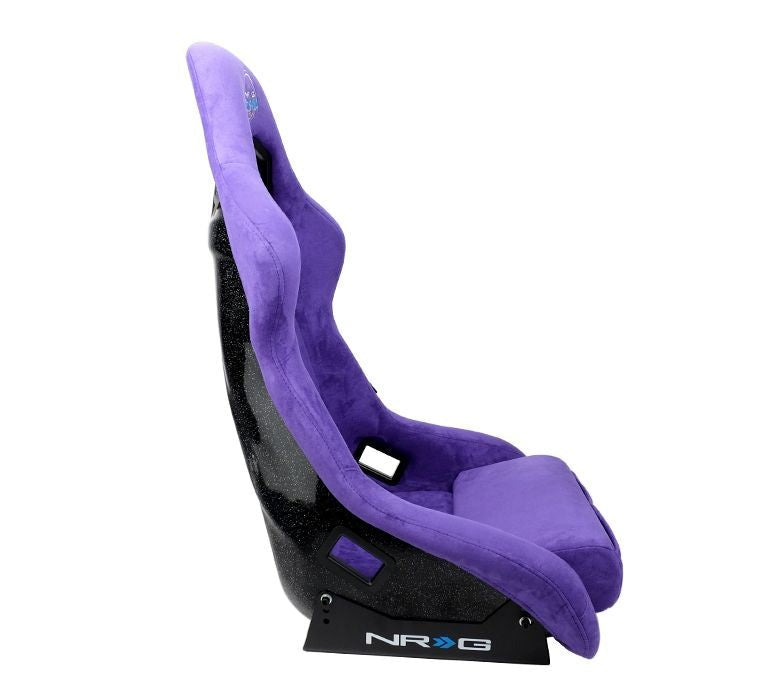 NRG Innovations FRP Bucket Seat PRISMA Edition with pearlized back. All Purple alcantara vegan material. (Large) - Universal