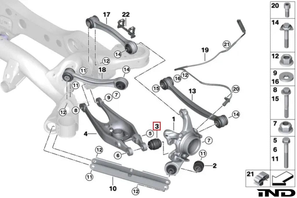 Fall-Line Motorsports Rear Lower Control Arm Bearing Set (Outer) - BMW / G8X / F8X / E9X