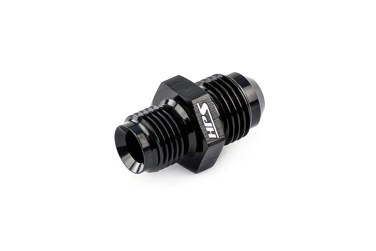 HPS Performance AN Male to Inverted Flare Male Power Steering Adapter, Aluminum, Black