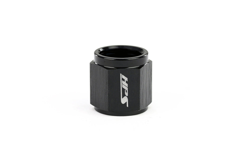 HPS Performance Hard Line AN Tube Nut, Aluminum, Black