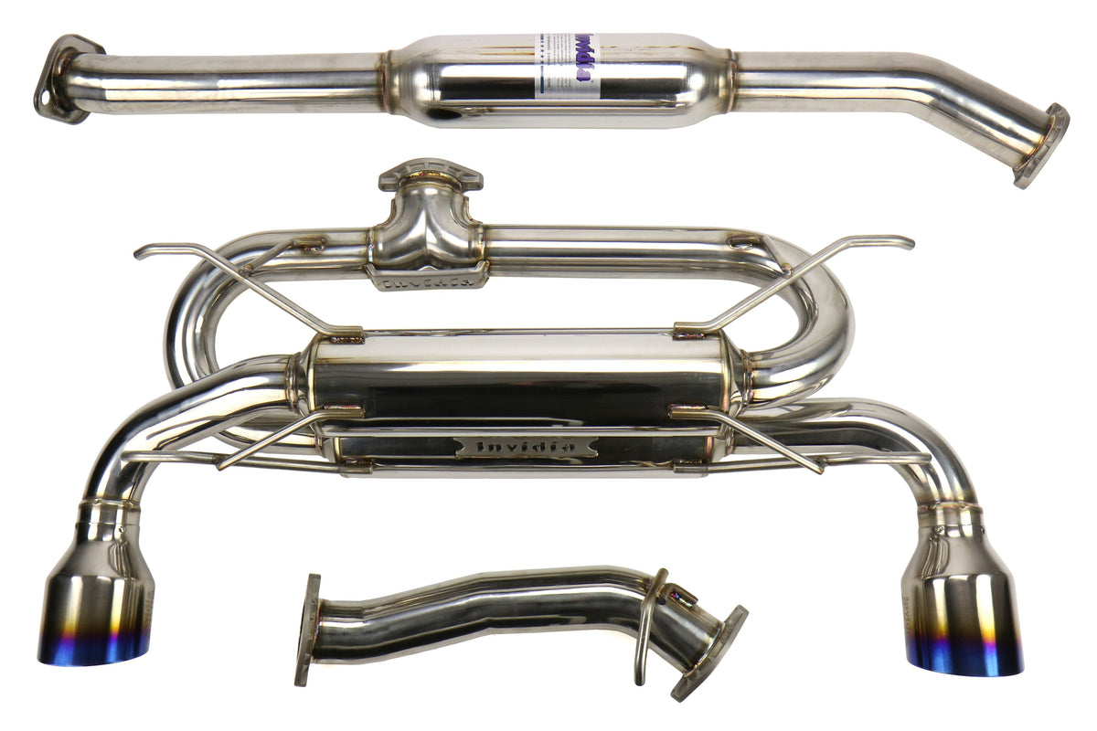 Invidia Gemini R400 Dual Tip Catback Exhaust - Titanium Tips - 2013-2021 Scion FR-S / Subaru BRZ / Toyota 86