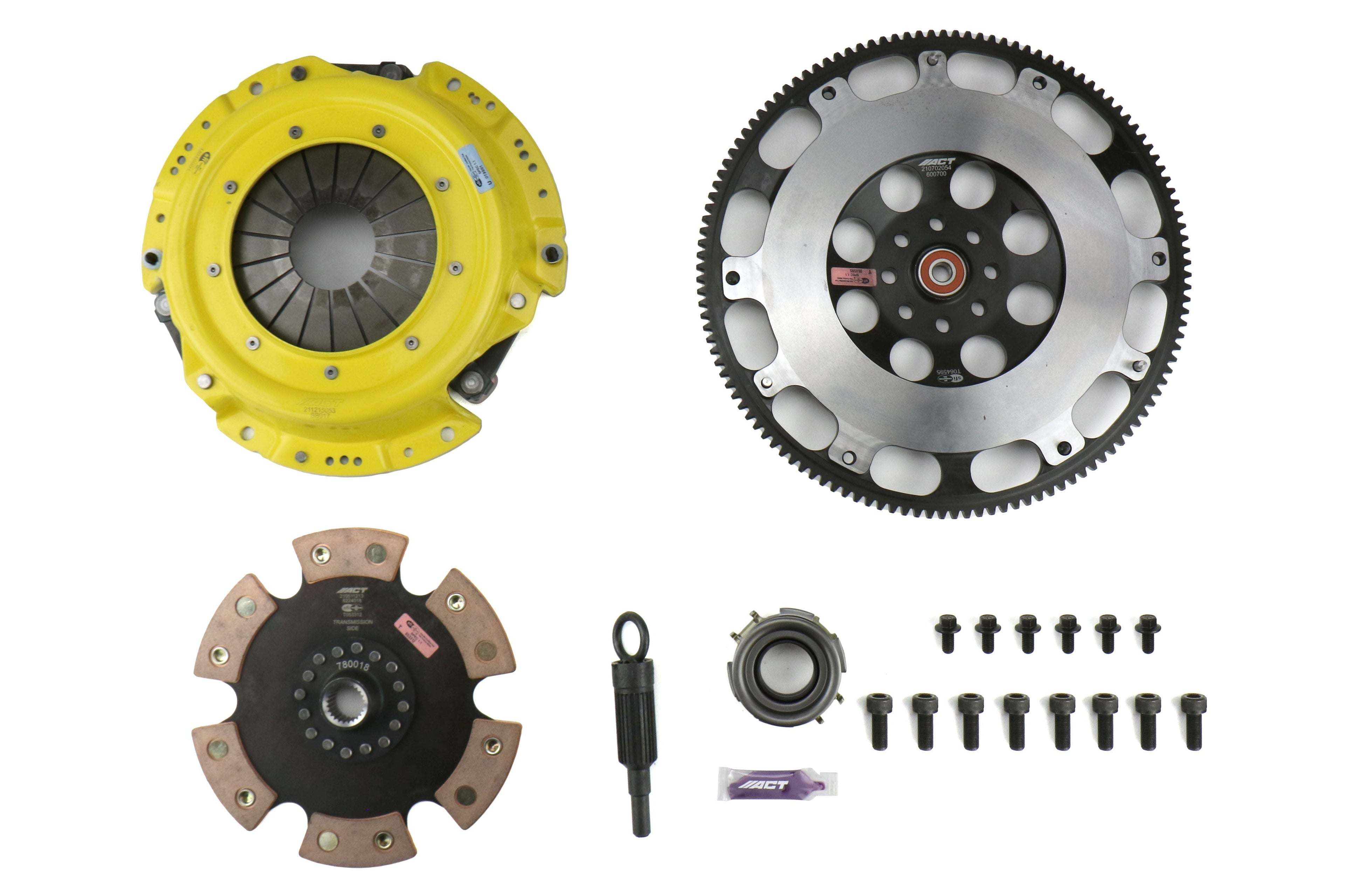 ACT Heavy Duty Solid 6-Puck Disc Clutch Kit Prolite Flywheel Included - 2013-2016 Scion FR-S / 2013-2020 Subaru BRZ / 2017-2020 Toyota 86