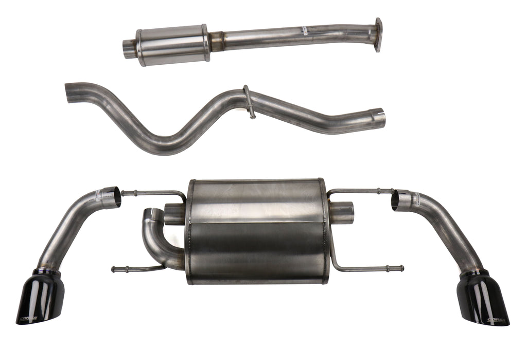Corsa 2.5in Cat Back Exhuast System w/ Polished Black Tips - 2013-2016 Scion FR-S / 2013-2024 Subaru BRZ / 2017-2019 Toyota 86