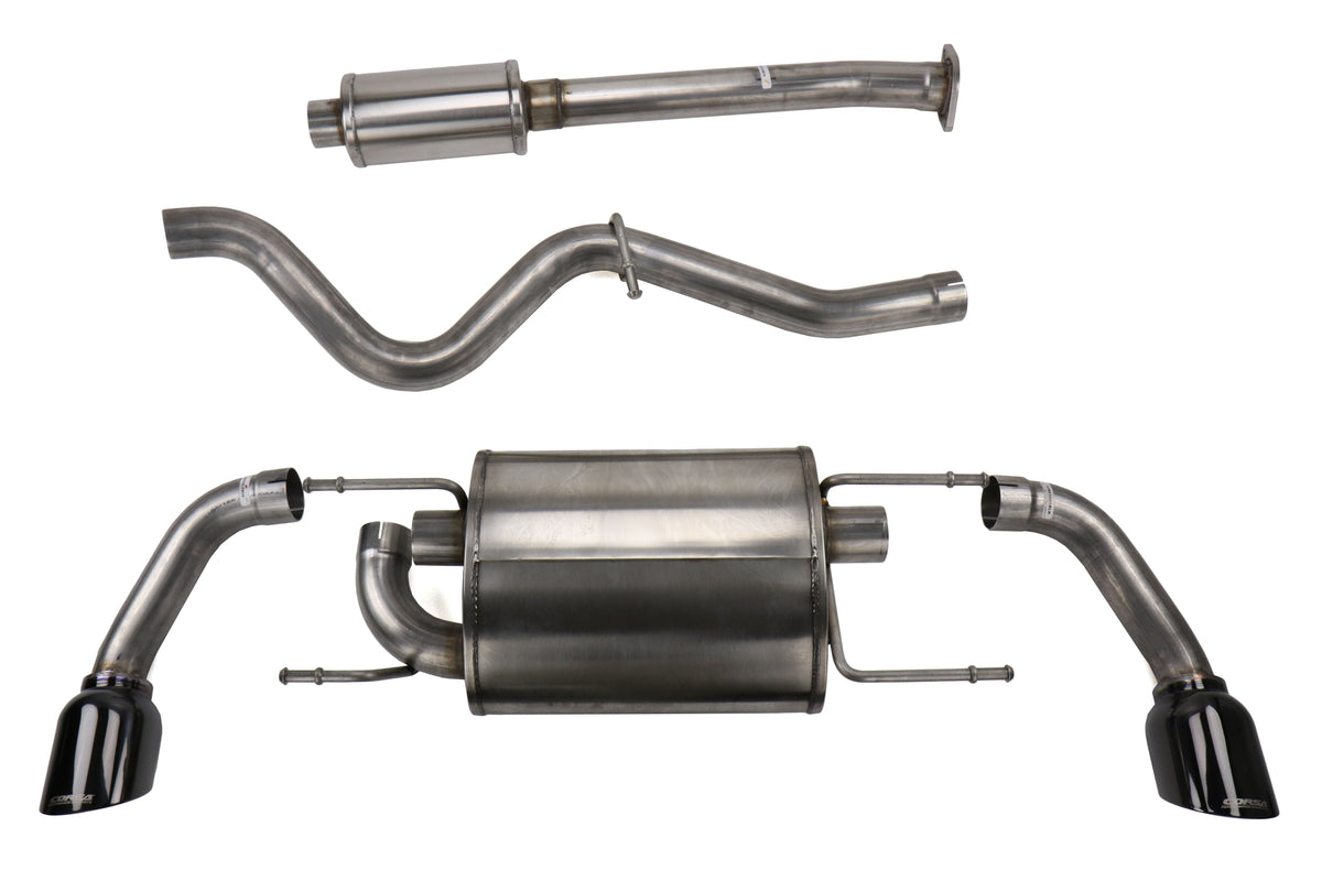 Corsa 2.5in Cat Back Exhuast System w/ Polished Black Tips - 2013-2016 Scion FR-S / 2013-2024 Subaru BRZ / 2017-2019 Toyota 86