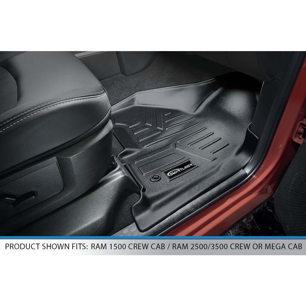 SMARTLINER Custom Fit Floor Liners For 2012-2018 RAM 1500/2500/3500 Crew Cab and Classic Crew Cab (4 Full Size Doors)