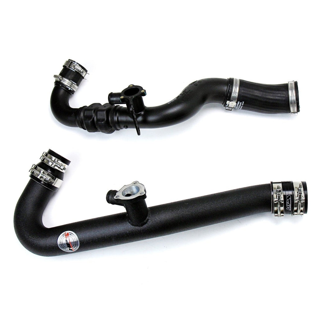 HPS Intercooler Hot Charge Pipe and Cold Side with Black Hoses 15-17 Ford Mustang Ecoboost 2.3L Turbo, Polish