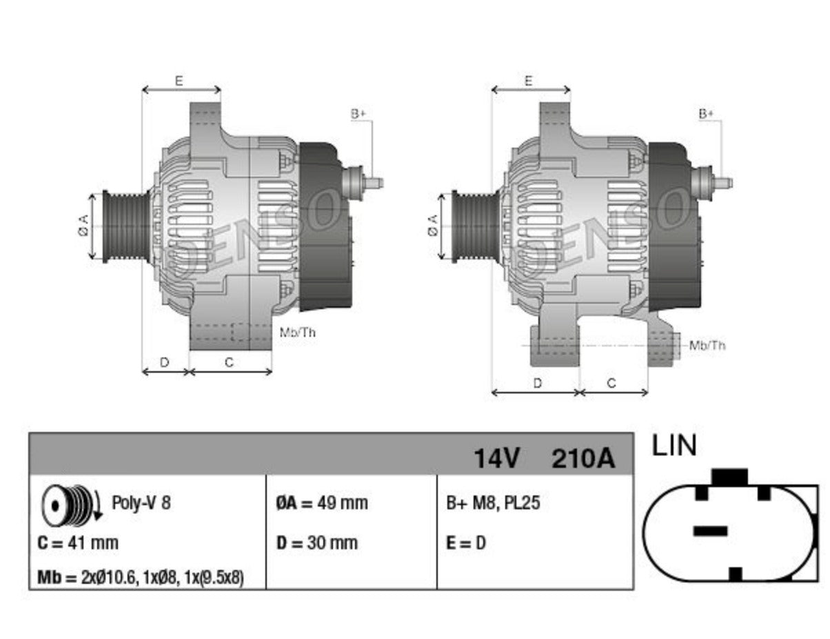 BMW F01 740i/il New Alternator OEM 12317616119 (210amp)