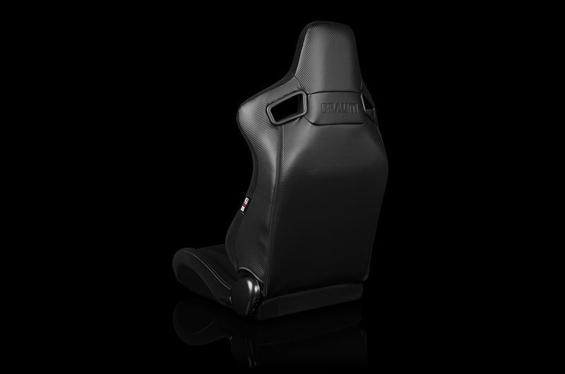 Braum Elite Series Sport Seats - Black Cloth (Grey Stitching) Pair - Universal