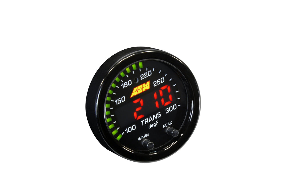 AEM X-Series 100-300F Temperature Gauge - Black Bezel / Black Face - Universal