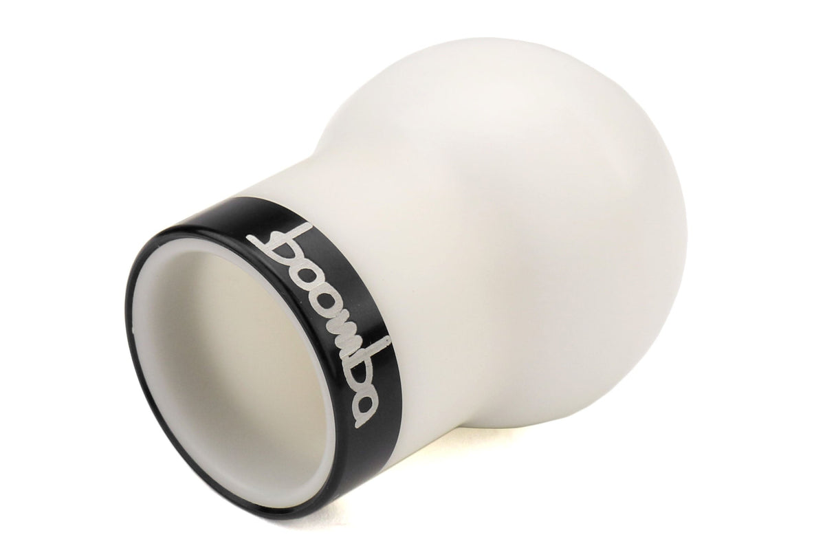 Boomba Racing White Delrin Shift Knob w/ Black Trim - Subaru 6MT Models (inc. 2004+ STI / 2015+ WRX)