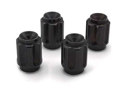 Dress Up Bolts Titanium Valve Stem Gear Design Caps (Black) - Universal