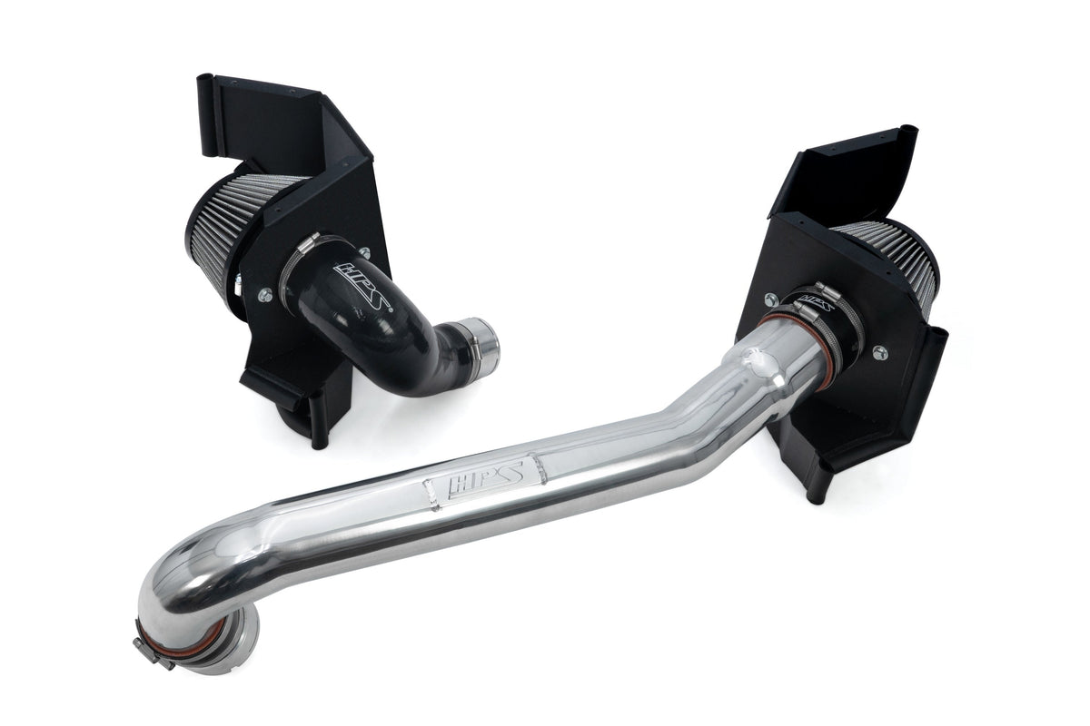 HPS Performance Air Intake Kit with Heat Shield, 2021-2025 BMW M4 G82 G83 3.0L Turbo, Polished, 827-772P