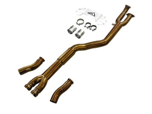 MAD BMW M3 M4 S58 G80 G82 Resonated Single Midpipe Titanium - MAD-097