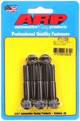 ARP M8 x 1.25 x 45mm 12pt Black Oxide Bolts (Set of 5)
