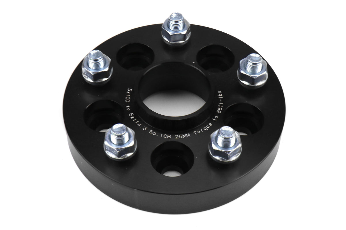 PERRIN 5x100 to 5x114.3 25mm Wheel Adapters Black - Subaru Models (inc. 2002-2014 WRX)