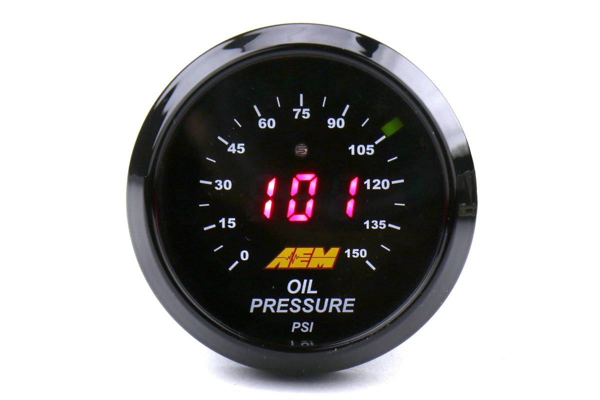 AEM Oil Pressure Gauge Digital 0-150psi 52mm - Universal