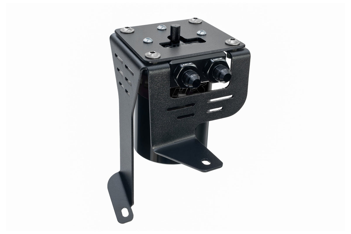 HPS Performance Aluminum Oil Catch Can Kit 2012-2015 Honda Civic Si 2.4L K24Z7, Black, 860-027WB