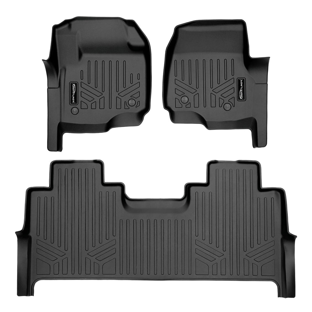 SMARTLINER Floor Liners for 2017-2026 Ford F-250/F-350 SuperCrew Cab (1st Row Bucket)/ Vinyl with rear under seat storage