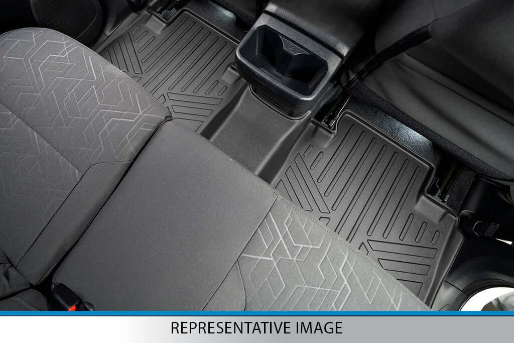 SMARTLINER Floor Mats 3 Rows and Cargo Liner Behind 2nd Row Set Black 2015 - 2020 Tahoe / Yukon (2nd Row Bench)s