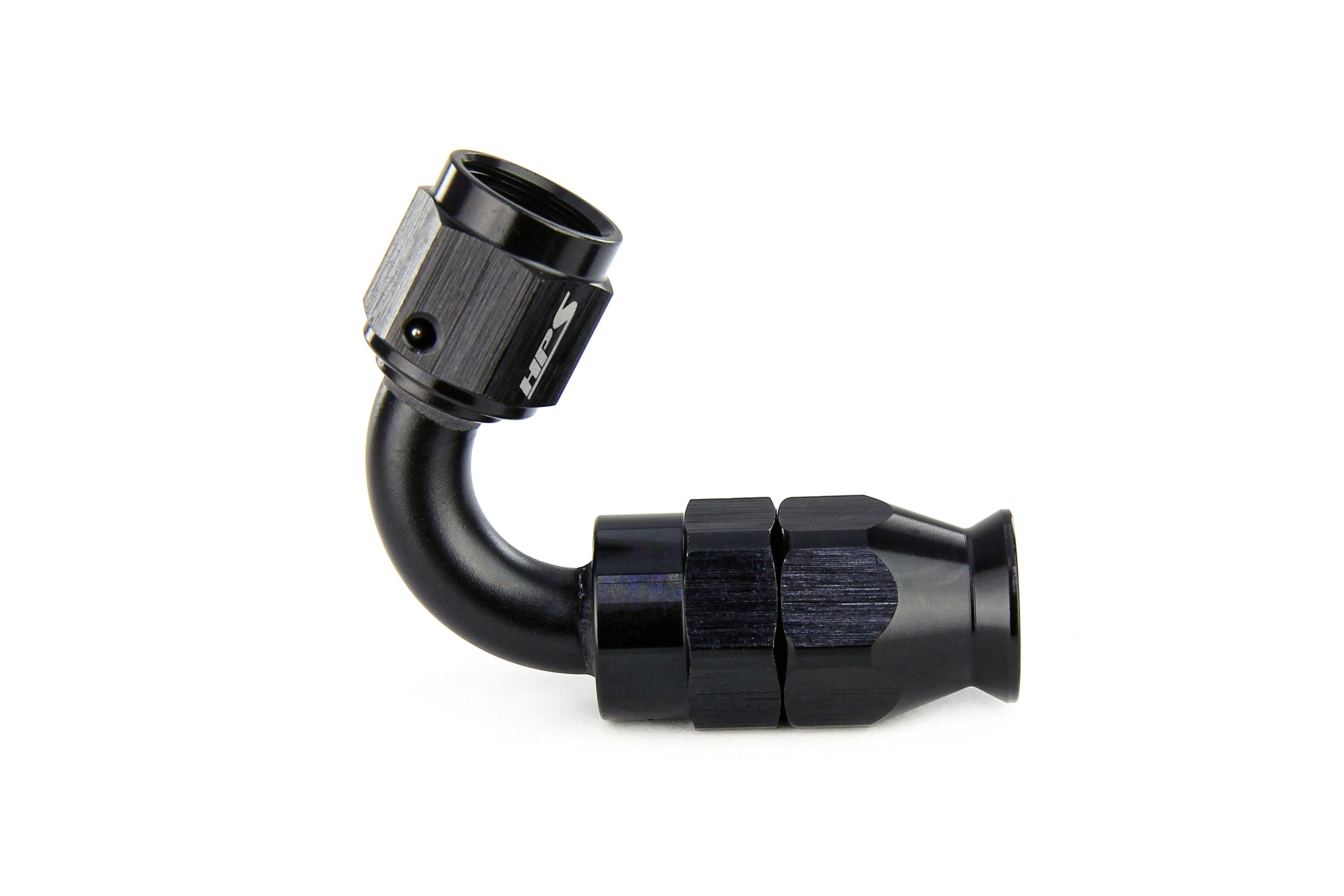 HPS Performance Compression Teflon Hose End to AN Female for Stainless Steel Reinforced PTFE Hose, Aluminum, Black