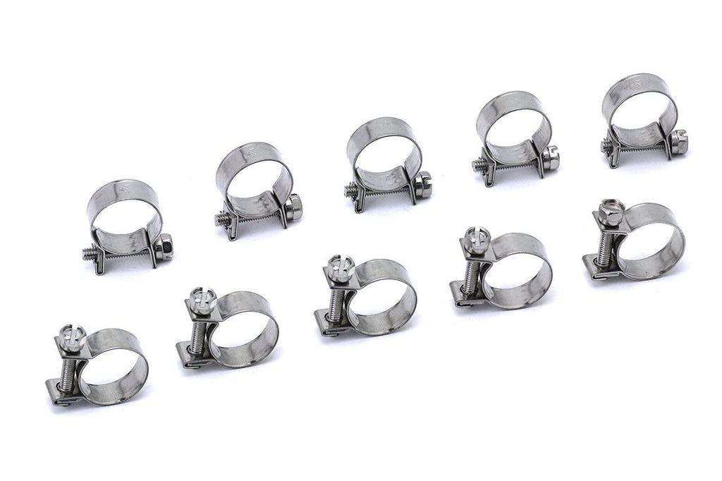 HPS Size # 16 Stainless Steel 3/8" Fuel Injection Hose Clamp, Range: 35/64" - 5/8" (14mm - 16mm)