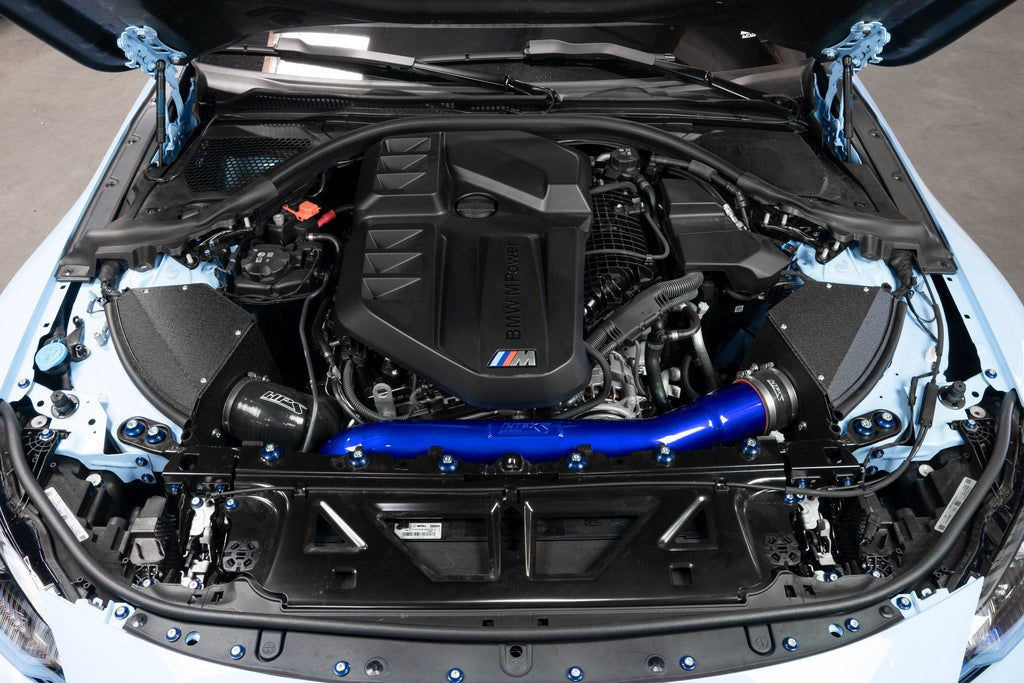 HPS Performance Air Intake Kit with Heat Shield, 2021-2025 BMW M3 G80 3.0L Turbo, Black, 827-772WB
