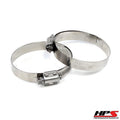 HPS Stainless Steel Worm Gear Liner Hose Clamp SAE 48 2pc Pack 2-9/16" - 3-1/2" (65mm-89mm)