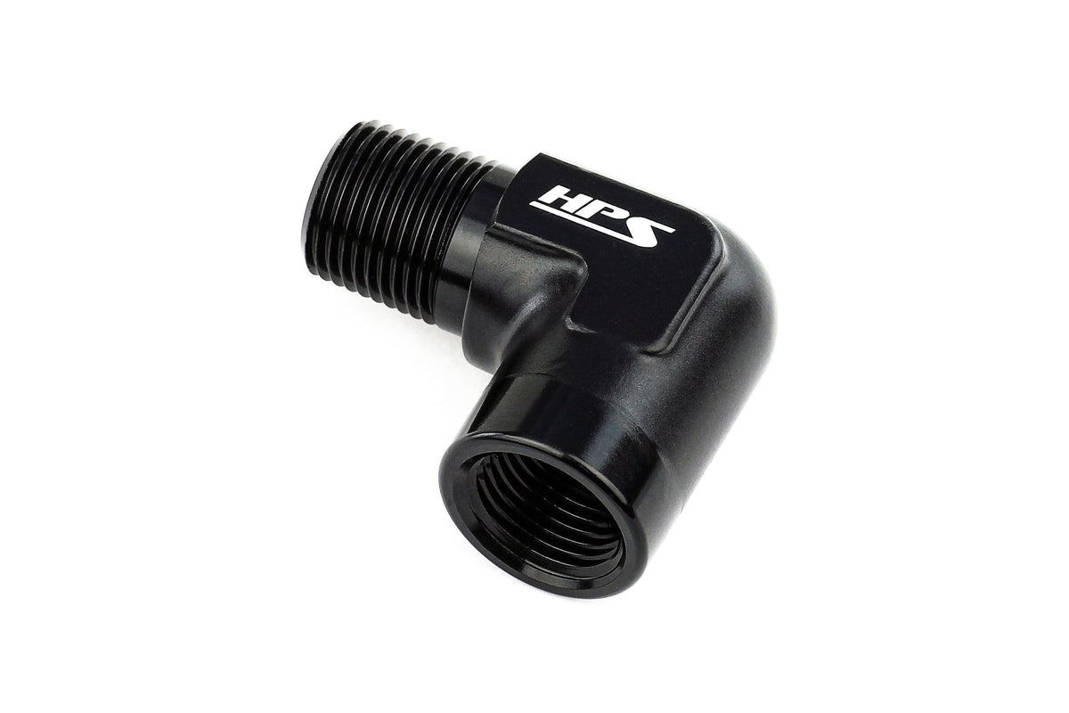 HPS Performance NPT Male To NPT Female Adapter, Aluminum, Black