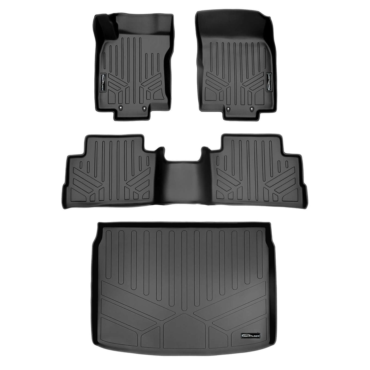 SMARTLINER Floor Liners for 2017-2024 Nissan Rogue Sport - Factory Cargo Tray in Highest Position (No S Models)