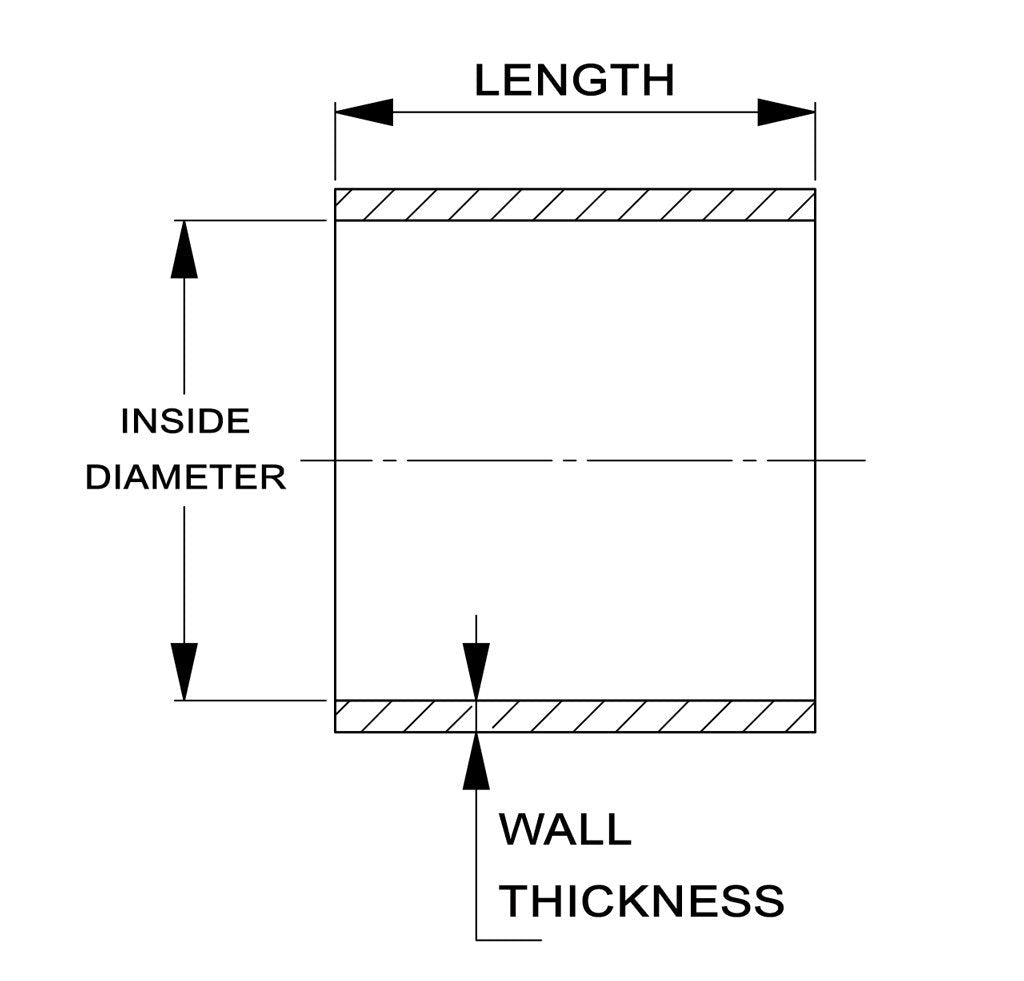 HPS 2-1/8" (54mm) ID Silicone Straight Coupler Tube Hose, Ultra High Temp 4-ply Aramid Reinforced, Max. Temperature Rating 500F