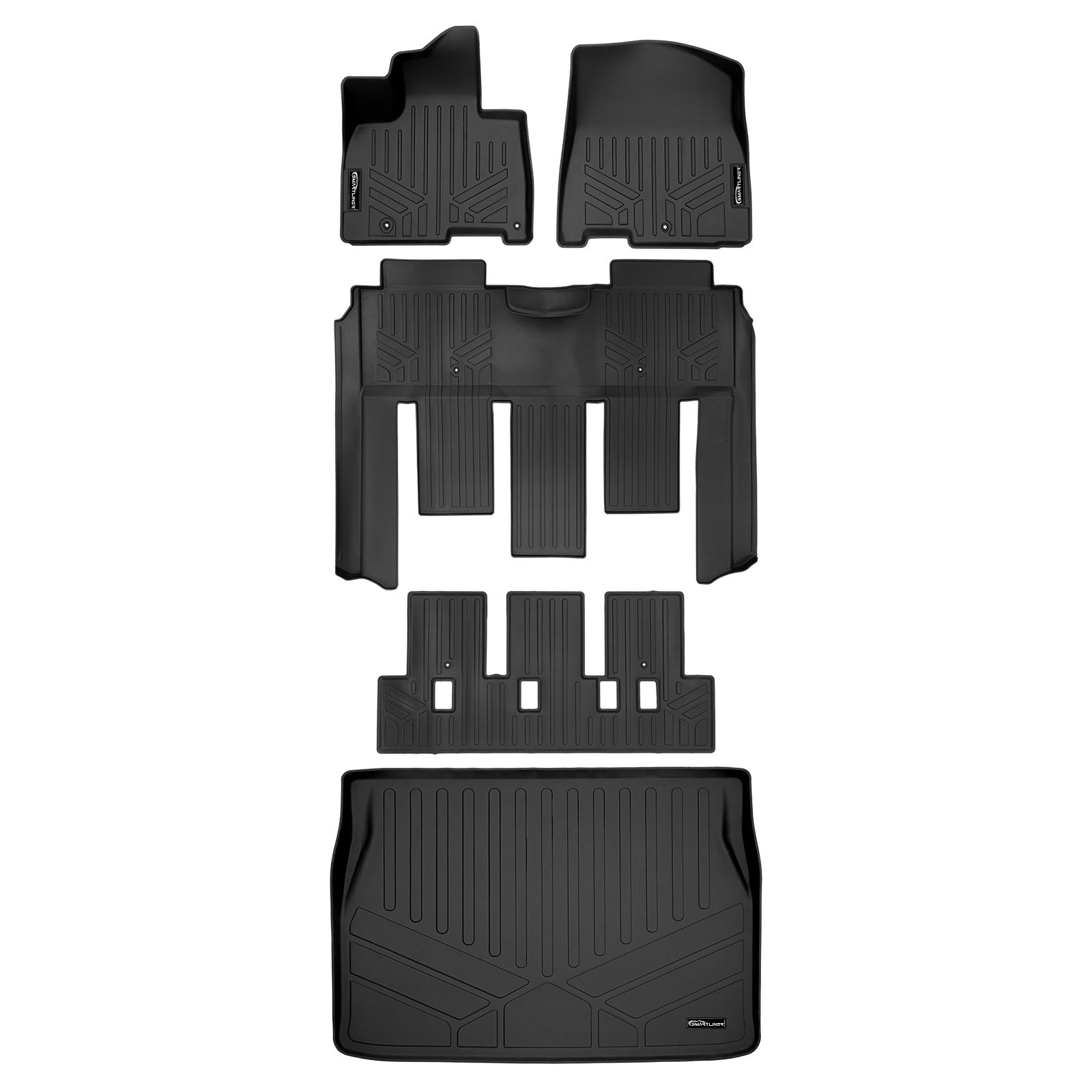 SMARTLINER Floor Liners for 2022-2026 Kia Carnival (7 Passenger Models With 2nd Row VIP Seats)