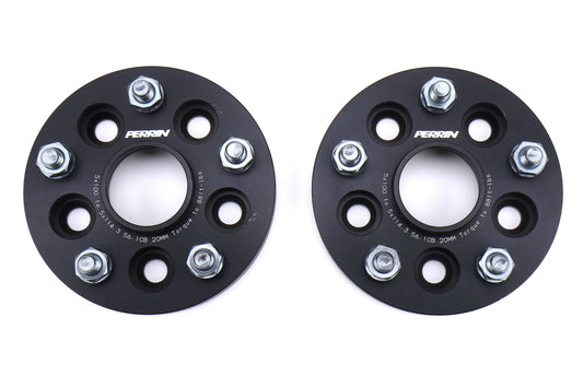 PERRIN 5x100 to 5x114.3 20mm Wheel Adapters Black - Subaru Models (inc. 2002-2014 WRX)