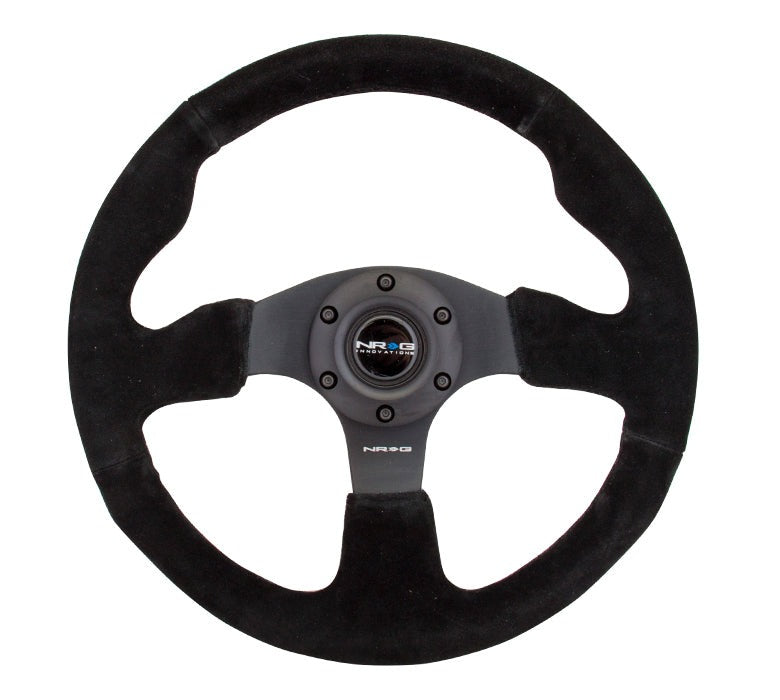 NRG Race Style Suede Steering Wheel 320mm w/ Black Stitching - Universal