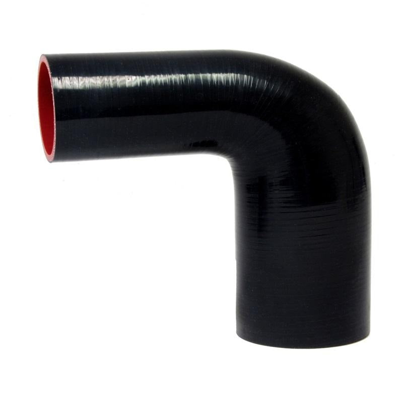 HPS 1" - 1-1/2" ID, Silicone 90 Degree Elbow Reducer Hose, High Temp 4-ply Reinforced (25mm - 38mm)