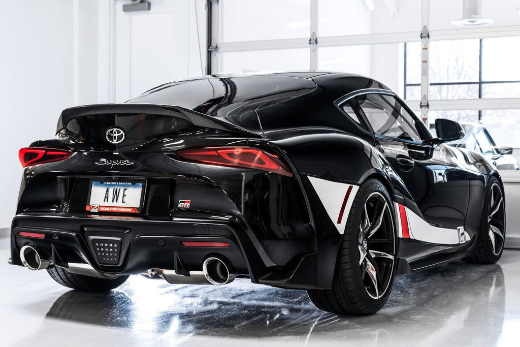 AWE Resonated Track Edition Exhaust (Chrome Silver Tips) - 2020-2024 Toyota GR Supra